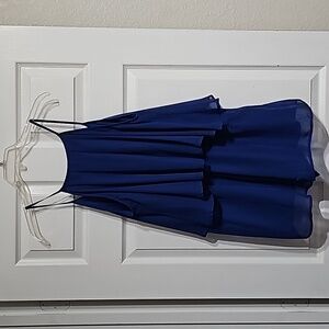 Finn & Clover Royal Blue Sheer Romper Women's Medium